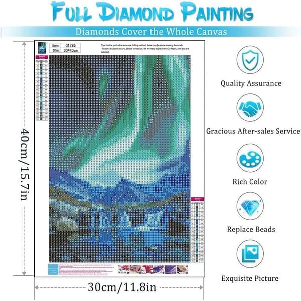 30x40cm, Aurora Diamantmålning 5d diamantmålad strass broderi canvas