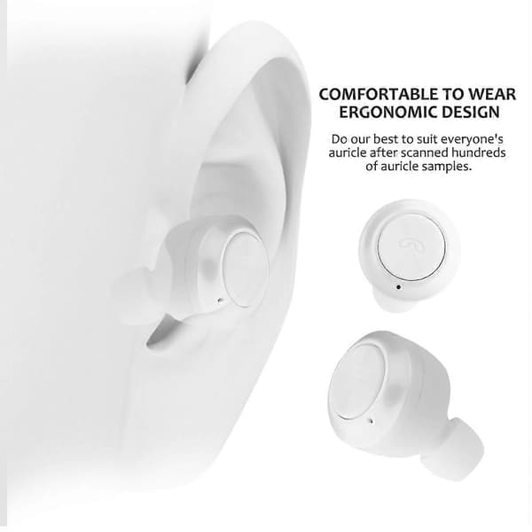 BTH-A6 Trådløs Bluetooth 5.0 Høretelefon med Magnetisk Opladningsboks White