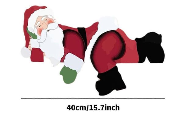 2 st julstaketdekoration tomte som kikar trädgård utomhusskylt Red One Size