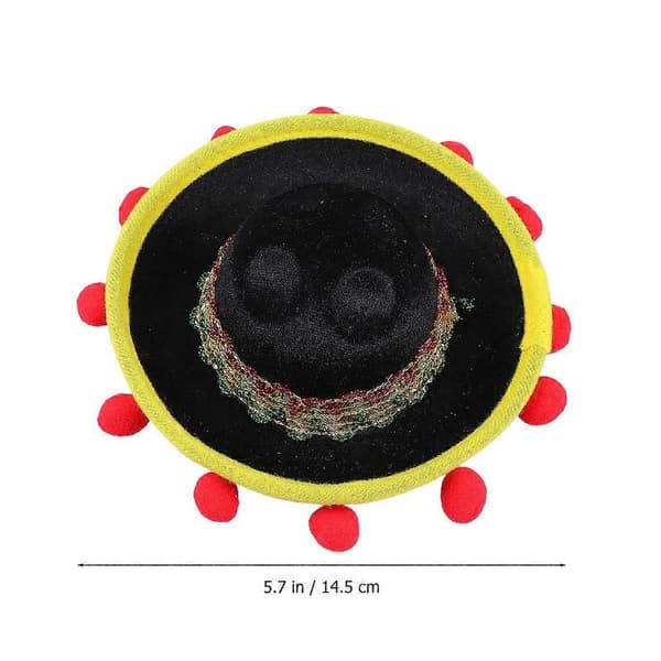 Sjov Mini Mexico Rød Hårbold Hat Egnet Til Karneval, Koncert Og Udklædningsfester 14.5x14.5x6cm Med Elastisk Hagesnor 1 Sæt