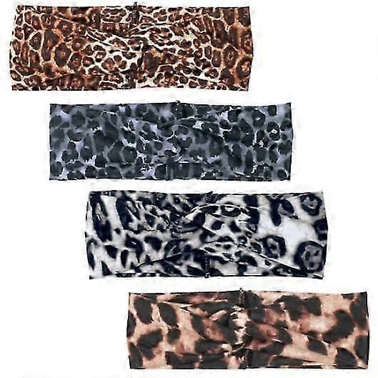 Kryds-hårbånd Leopardprint Hårbånd Elastiske Løbe-hovedbeklædninger