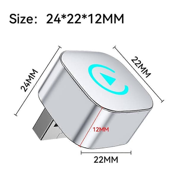 2-i-1 Trådløs Carplay Mini AI Box Android Auto Plug and Play USB Bil Dongle BT WiFi for Kablet CarPlay/Android Auto Bil B Silver