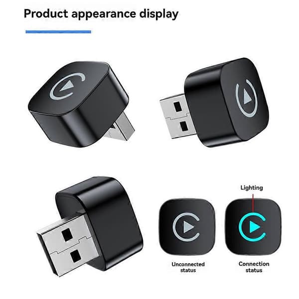 2i1 Trådløs Carplay Mini AI Box Android Auto Plug and Play USB Bil Dongle BT WiFi til Kablet CarPlay/Android Auto Bil B Silver