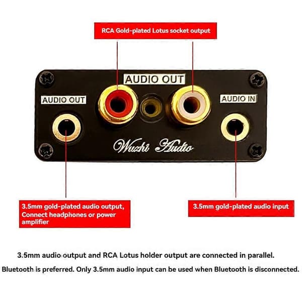 QCC5125 Bluetooth-dekoder isolert febergrad tapsfri høypassdekoder mottaker front-end-kort APTX+LDAC Svart