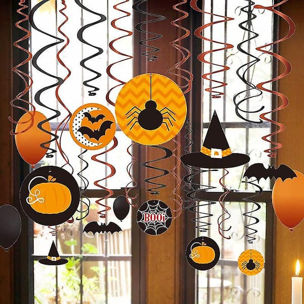 30 st Halloween virveldekorationer för Halloween-dekor