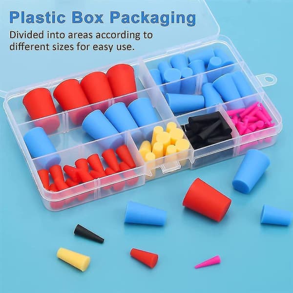 Silicone Rubber Conical Plug - 110 Pcs High Temperature Resistant Rubber Stoppers for Holes