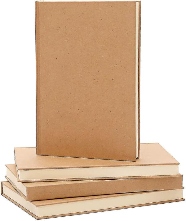 4 stk. tomme notesbøger, 5,6 x 8,27 tommer tomme notesbøger, indbundet ulinjeret notesbog skitsebog til arbejde, forretning, skole, 100