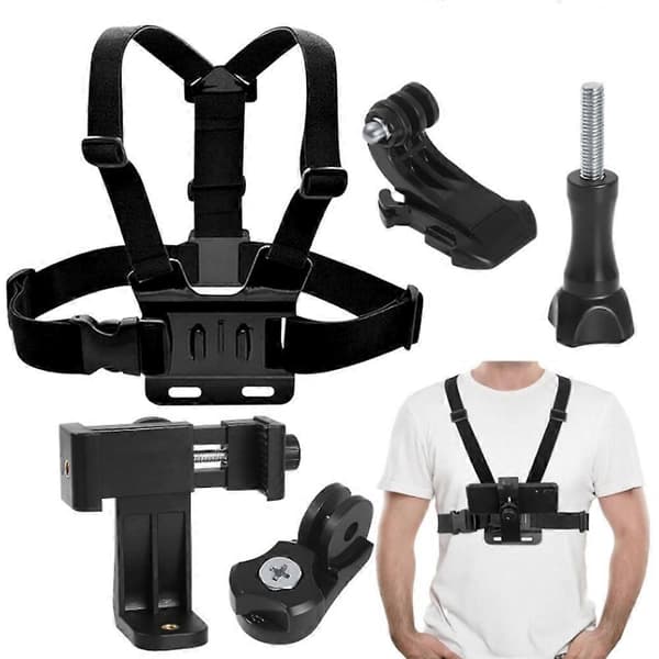 Matkapuhelimen rintavaljaat pidike pyörivällä puhelinpidikkeellä Black One Size