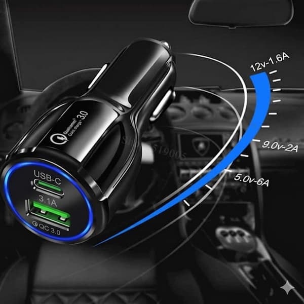 Billader Hurtig Opladning 3.0 iOS/Android 35W For Car