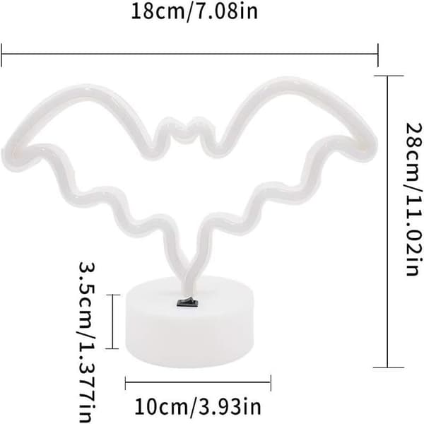 Rosa flaggermus Halloween-dekorasjon nattlys, batteri USB dobbel