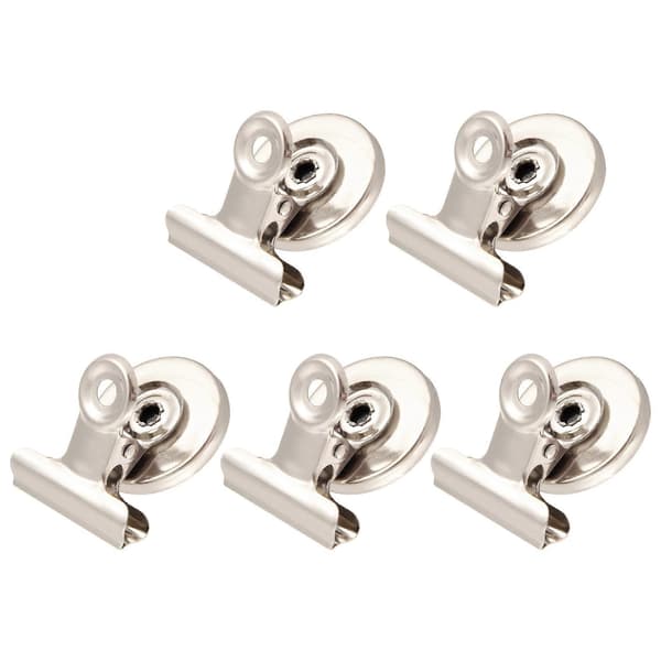 5 st kylskåpsmagnetklämmor meddelandehållare grepp magnetisk hemkontor metall Silver