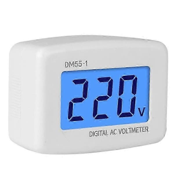 DM55-1 AC 110V-220V LCD Digital Voltmeter Spenningstester Detektormåler EU-plugg