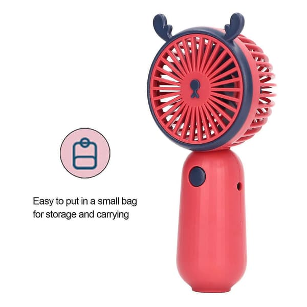 Bærbar elektrisk håndholdt ventilator (rød)
