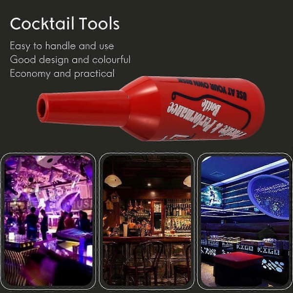 Flair Bartender Bartending Øvelse Bar Pub Flaske Vinkocktailshaker - Rød Plast 48