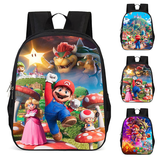 Super Mario Bros Kids Ryggsekk Lett Reise Casual Bag Skoleveske Bursdagsgaver C