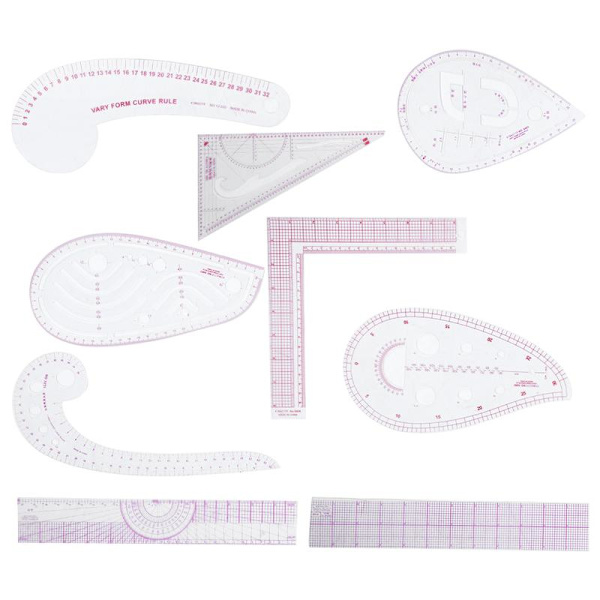 9-piece Sewing Ruler Set Multifunctional Curve Ruler Tailor Measuring Accessories 0.2