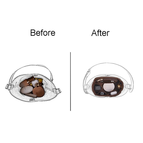 Ämpärilaukun sisälaukku Kangaskassi RUSKEA BB ruskea brown brown BB
