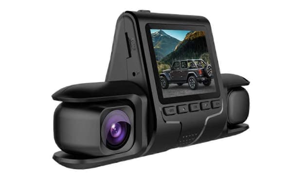 Dashbordkamera foran og bak 1080P Dashbordkamera med loop-opptak Black One Size