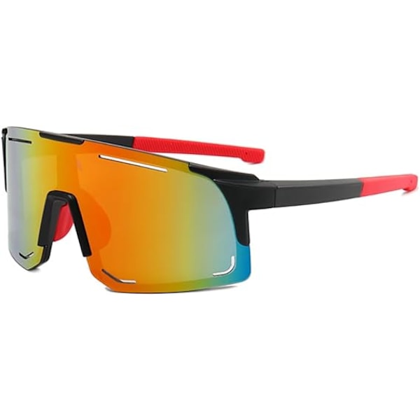 Polariserte solbriller for menn og kvinner, farget speillinse, UV-beskyttelse, ski, sykling, løping, strand, fiske Black-fuchsia