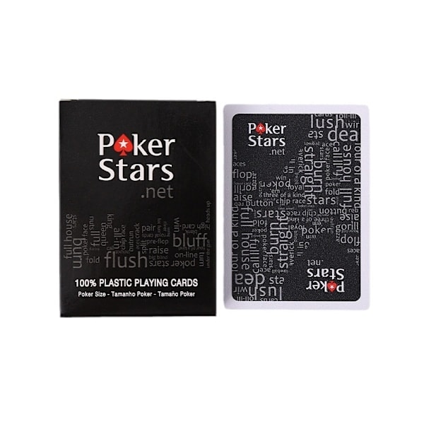 Sort 1 stk., Pokerstars spillekort - 100% plastik sort