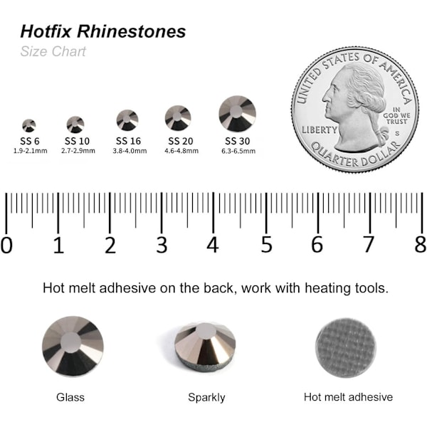 6000 st Hematit Hotfix Strassstenar, SS10, 2,7-2,9 mm för Hantverk & Kläder Hematite Hematite SS10