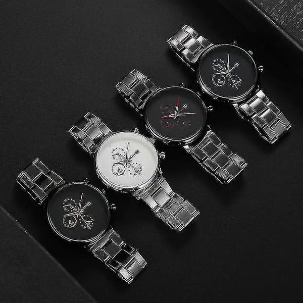 Deffrun A0546 Afslappet Stil Herre Armbåndsur Fuld Stål Kalender Quartz Ur