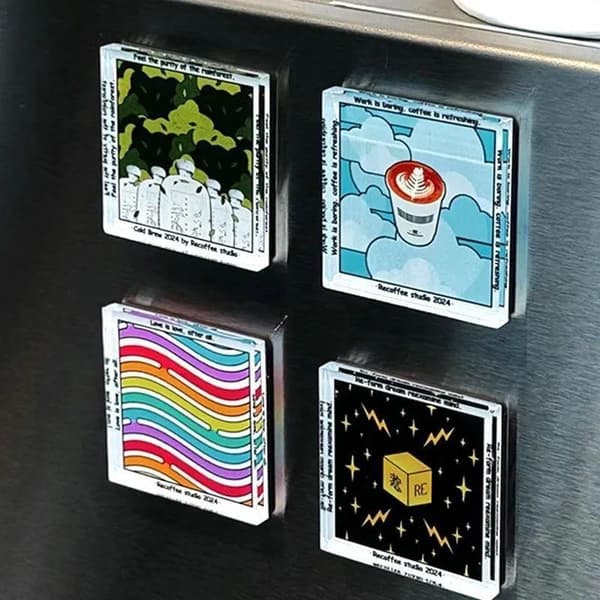 10 st DIY Kylskåpsmagnet Fyrkantig Rund Med Magnetisk Ark