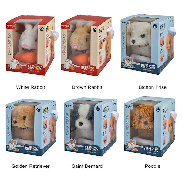 Robotvalp, Min Realistiske Robotvalp Milow Realistisk Gående Teddy Plysch med Ask Brown Rabbit