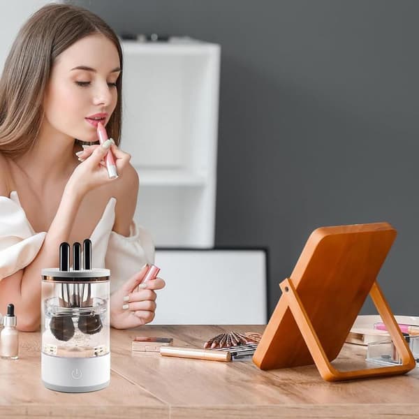 Makeupbørsterenser, Elektrisk børsterenser, Tør makeupbørsterenser, Automatisk og bærbar USB-makeupbørsterenser