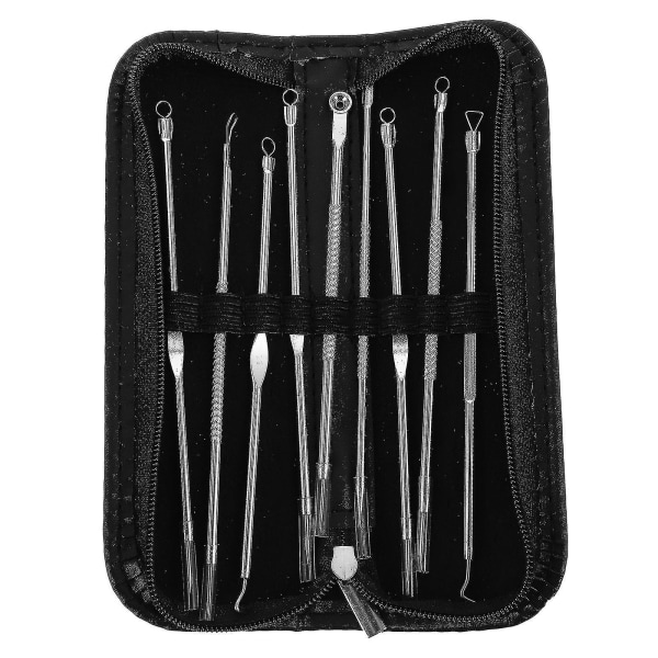 9st Blackhead Remover Comedon Extractor Kit Finnsverktyg med case