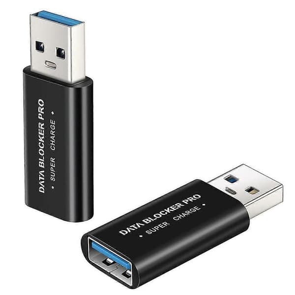 2 stk. USB-datablocker USB-A-datablocker Beskytter mod juice-jacking Understøtter sikker hurtig opladning Sto