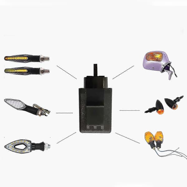 Blinkrelæudskiftning 12v Universal 3-benet til LED-blinklys 3cm x 2.9cm x 6.5cm Black