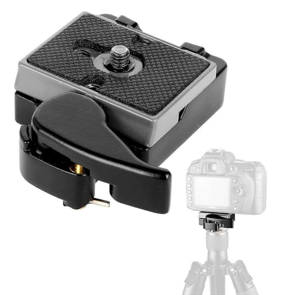 Svart kamera 323 hurtigkoblingsplate kompatibel med Manfrotto 323-kameraer