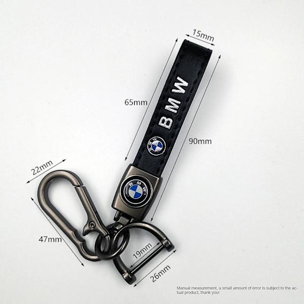 Læder nøglering til bil, cykel, metal finish | Robust nøglering | Nøglering og krogbeslag i Gun Color Hardware Gun Color Hardware Dodge