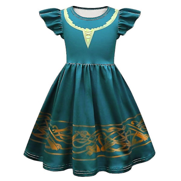 Modig Merida Kostume til Piger Halloween Prinsessekjole Børnekarneval Fantasia Børn Julefest Cosplay Kostume Merida dress B 5T 120