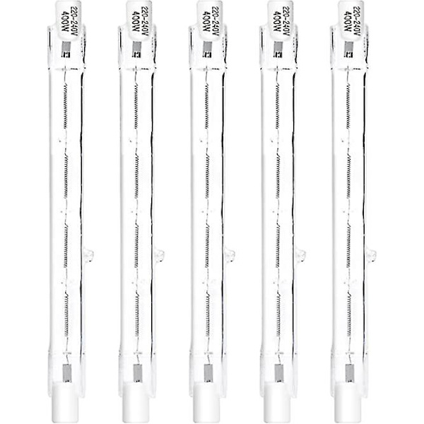 5 stk R7s 118mm 400W Halogen Pære Blyant Pære Dæmpbar AC 220-240V 7500lm J118 Lineær Halogen Spotlight