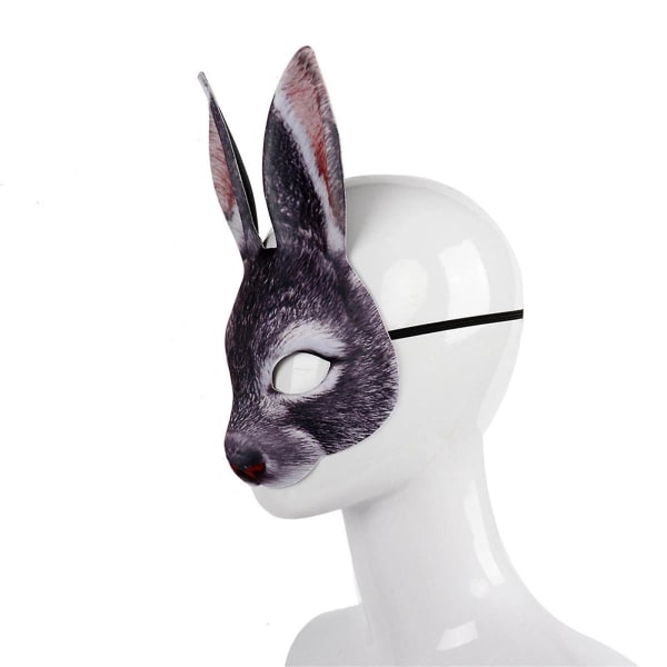 Mardi Gras Mask Påsk Cosplay Party Rolig Kanin Mask Kostym Vuxen Kostym Halv Mask Black