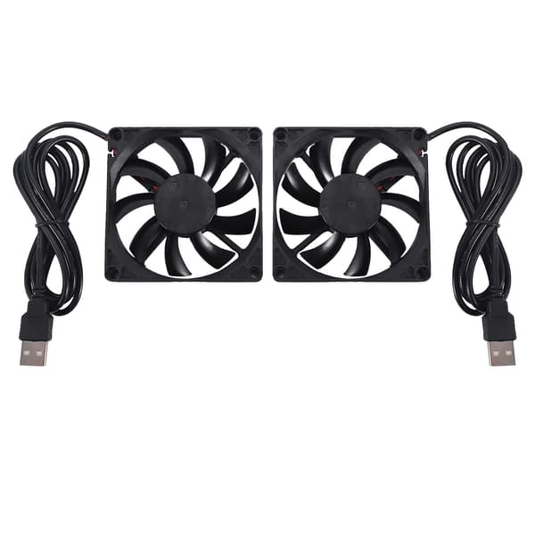 80mm 5V USB Blæser 80mm 8cm 8015 Børsteløs DC Køleblæser PC Computer Router Kabinet Blæser Køler 2 Stk. Black