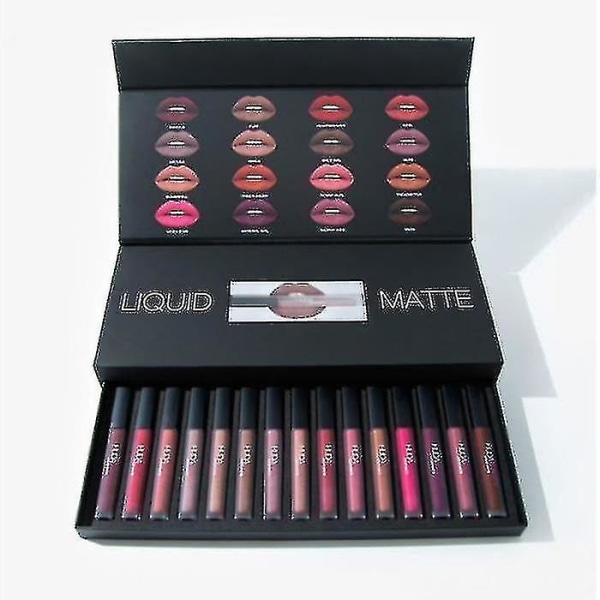 Hudabeauty 16stk/sæt Christmas Kit Liquid Matte Lipsticks Limited Edition