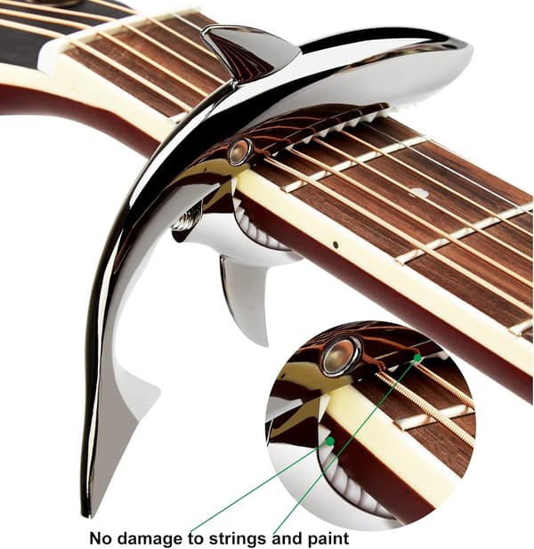 Haj CapoKompatibel med Akustisk Gitarr Zinklegering Gitarr CapoKompatibel med 4 & 6 & 12 Stränginstrument - Svart
