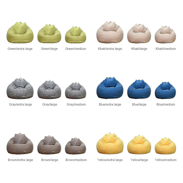 Ny Ekstra Stor Beanbag-Stol Sofa-Trekk Innendørs Lazy Lounger For Voksne Barn Kampanjepris Gray 80 * 90cm