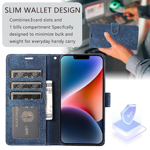 Orkidé Læder Etui Til iPhone 7 / 8 / SE 2022 Blue
