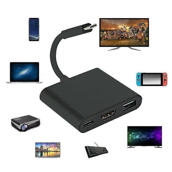1080P 4K HDMI-sovitin USB-C HDMI-muuntimelle Type-C Hub -sovitin HDMI-sovitin Switchille USB-C HDMI