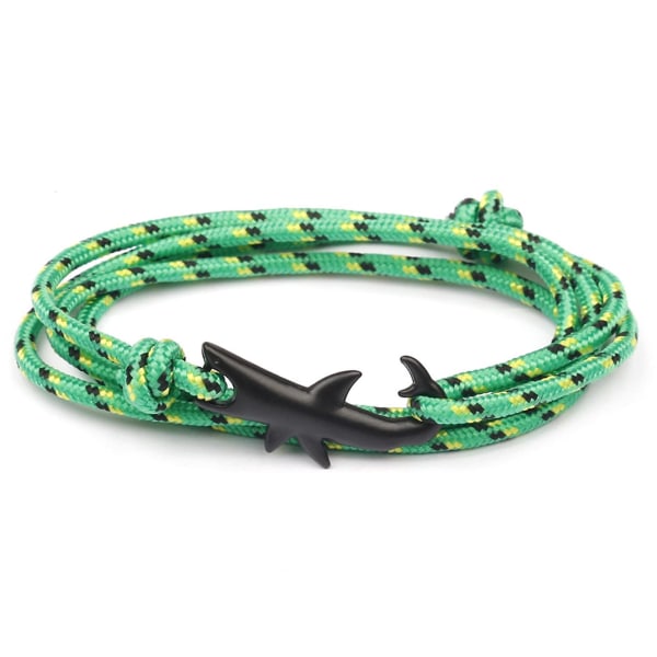 Shark Armband Fashion Punk Alloy Shark Tail Hook Rope Link Armband Unisex F
