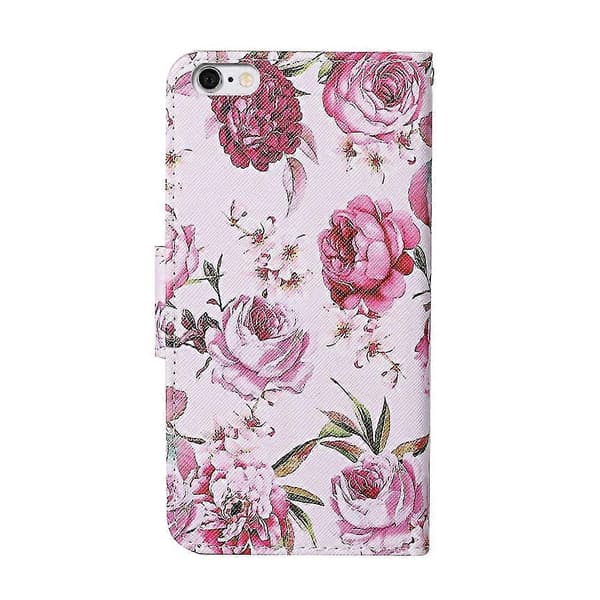 Premium Läderfodral med Mönster för 6 / 6s Peony
