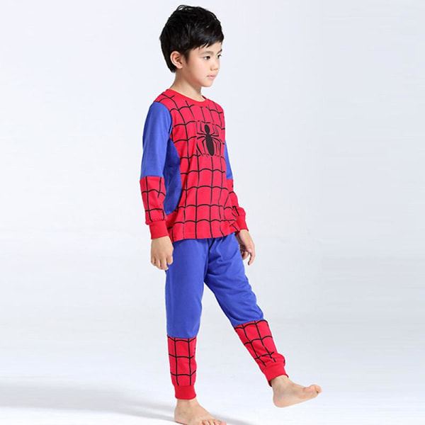 Lasten Poikien Tyttöjen Spiderman Superman Yöasut Pyjamasetti Super Sankari Asuste Rentoutumisvaatteet Red Blue Spiderman 2 Years