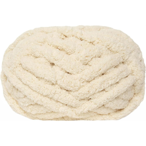 Palat Paksuneuvoista Chenille-Lankaa Käsin Neulomiseen Viltteihin, Super Pehmeä Iso Jumbo-Huovutuslanka (Beige)