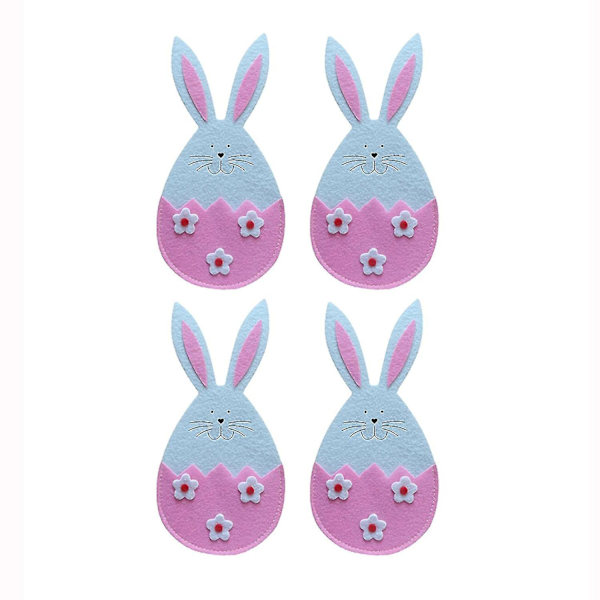 Påskbesticksväska 4-pack 4-pack Tyg Påskbesticksväska Påskdekorationer Pink