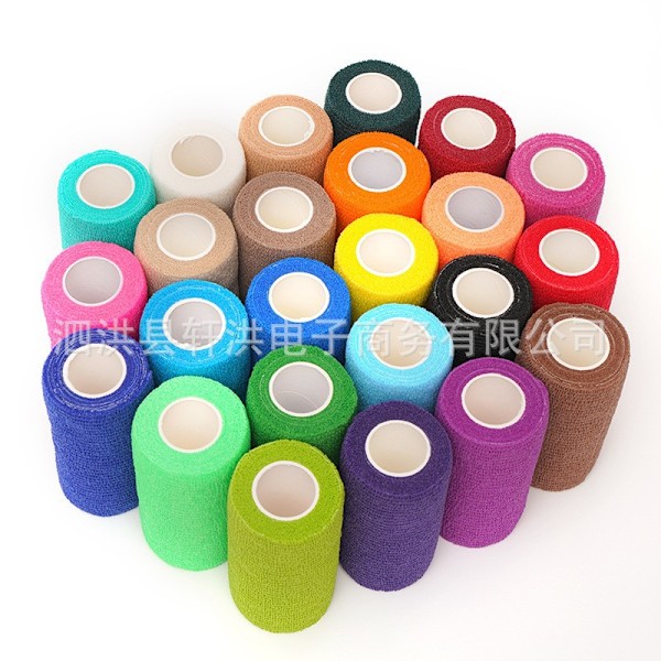 2 stk. farvede elastiske selvklæbende sportsbandager til hånd og håndled, bandage til binding af ko-ben og bordben, beskyttende bandage Mørkegrøn Dark Green 10cm*4.5m