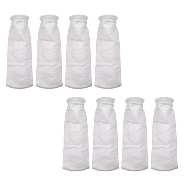 8 pakker filterstrømper, 200 mikrometer, til akvarium/saltvandsakvarium, dam, til sump/overløb White